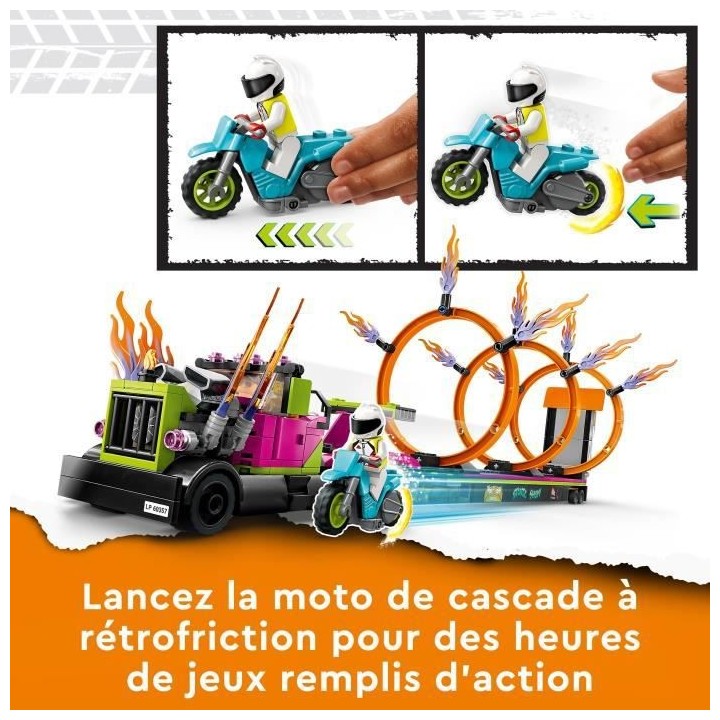 LEGO City Stuntz 60357 Le Défi de Cascade : les Cercles de Feu, Jouet