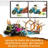 LEGO City Stuntz 60357 Le Défi de Cascade : les Cercles de Feu, Jouet Moto avec Camion