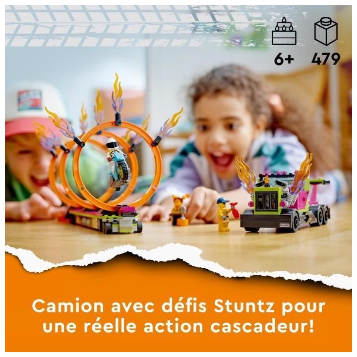 LEGO City Stuntz 60357 Le Défi de Cascade : les Cercles de Feu, Jouet