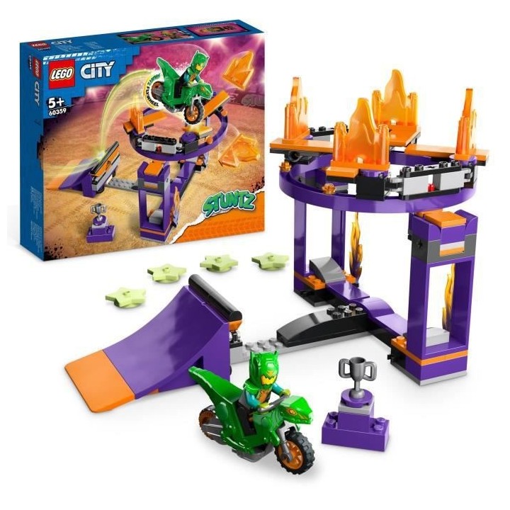 LEGO City Stuntz 60359 Le Défi de Cascade : le Tremplin, Jouet 2-en-1