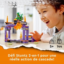 LEGO City Stuntz 60359 Le Défi de Cascade : le Tremplin, Jouet 2-en-1 avec Moto Dinosaure