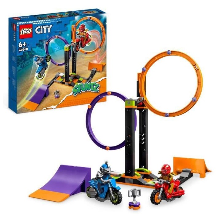 LEGO City Stuntz 60360 Le Défi de Cascade : les Cercles Rotatifs, Jou