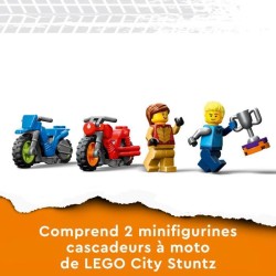 LEGO City Stuntz 60360 Le Défi de Cascade : les Cercles Rotatifs, Jouet Moto pour 1 ou 2 Joueurs