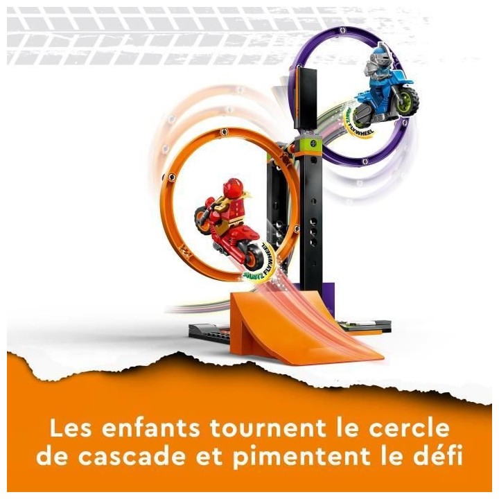 LEGO City Stuntz 60360 Le Défi de Cascade : les Cercles Rotatifs, Jou