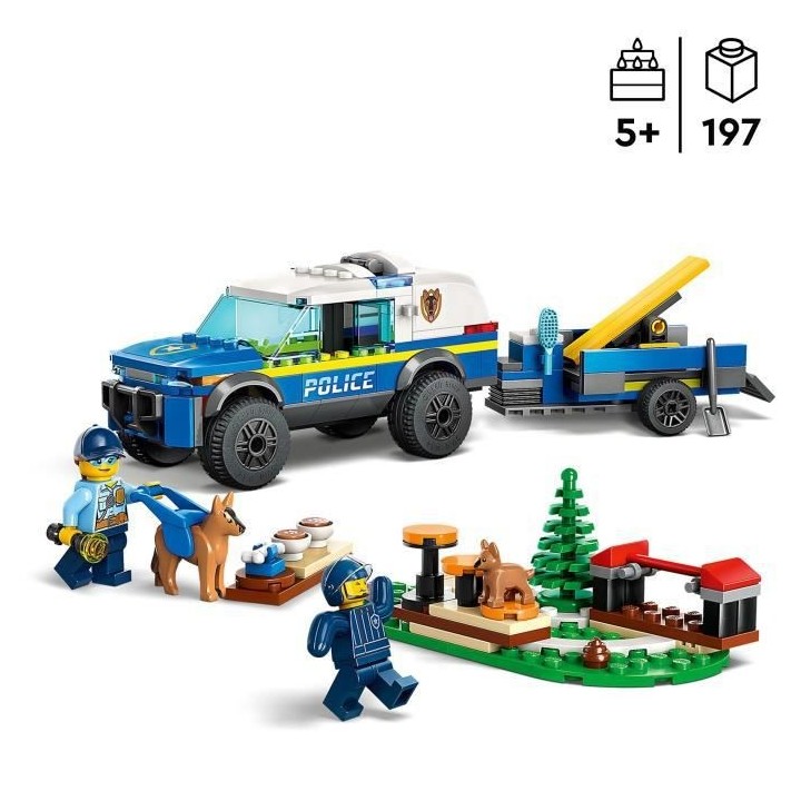 LEGO City Police 60369 Le Dressage des Chiens Policiers, Jouet Voiture