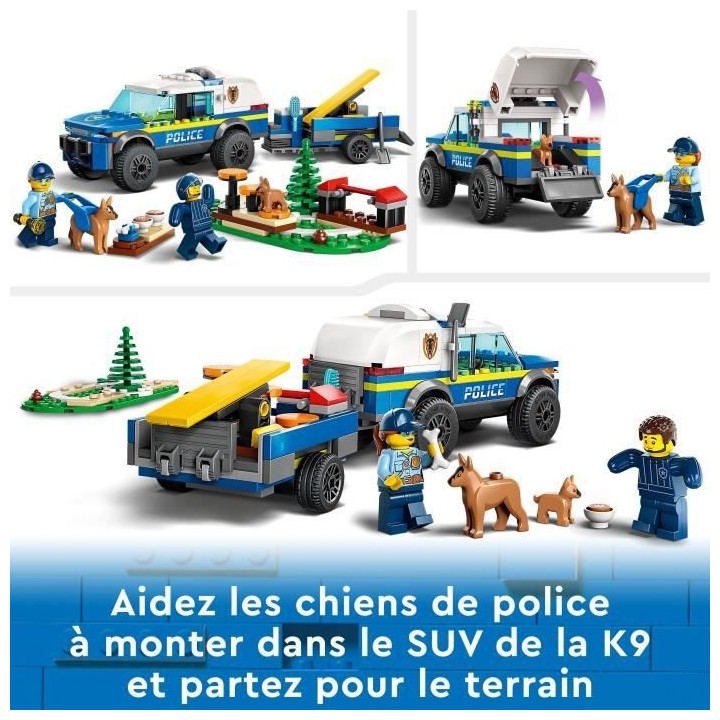 LEGO City Police 60369 Le Dressage des Chiens Policiers, Jouet Voiture