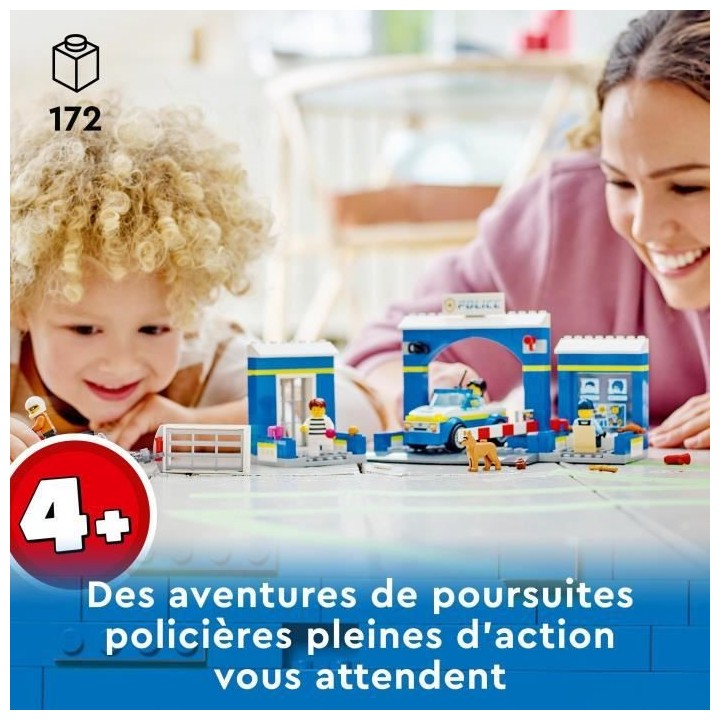 LEGO City 60370 La Course-Poursuite au Poste de Police, Voiture en Jou