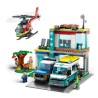 LEGO City 60371 Le QG des Véhicules d'Urgence, Hélicoptere Jouet, Moto et Voiture de Police