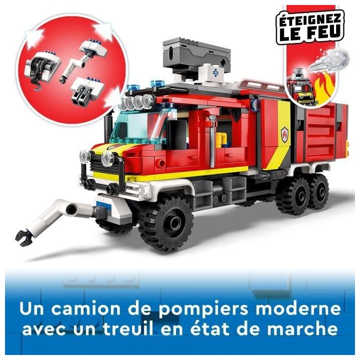 LEGO City 60374 Le Camion d'Intervention des Pompiers, Jouet avec Dron