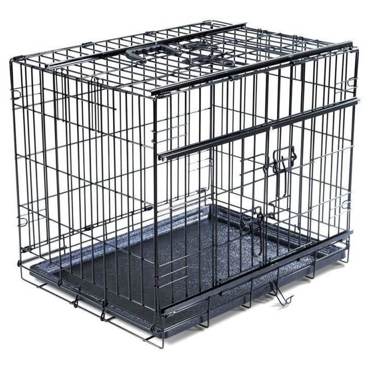 VADIGRAN Cage métallique pliable Premium - 61 x 46 x 53 cm - Noir - P