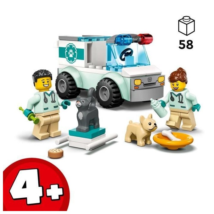 LEGO City 60382 L'Intervention du Véhicule Vétérinaire, Ambulance J