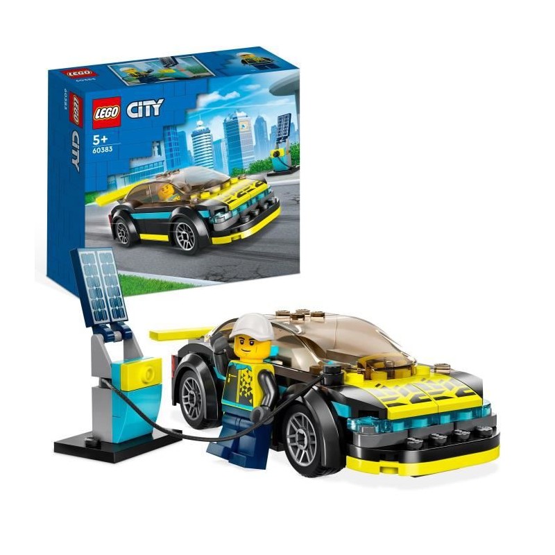 LEGO City 60383 La Voiture de Sport Électrique, Jouet Enfants 5 Ans, Set de Voiture de Course