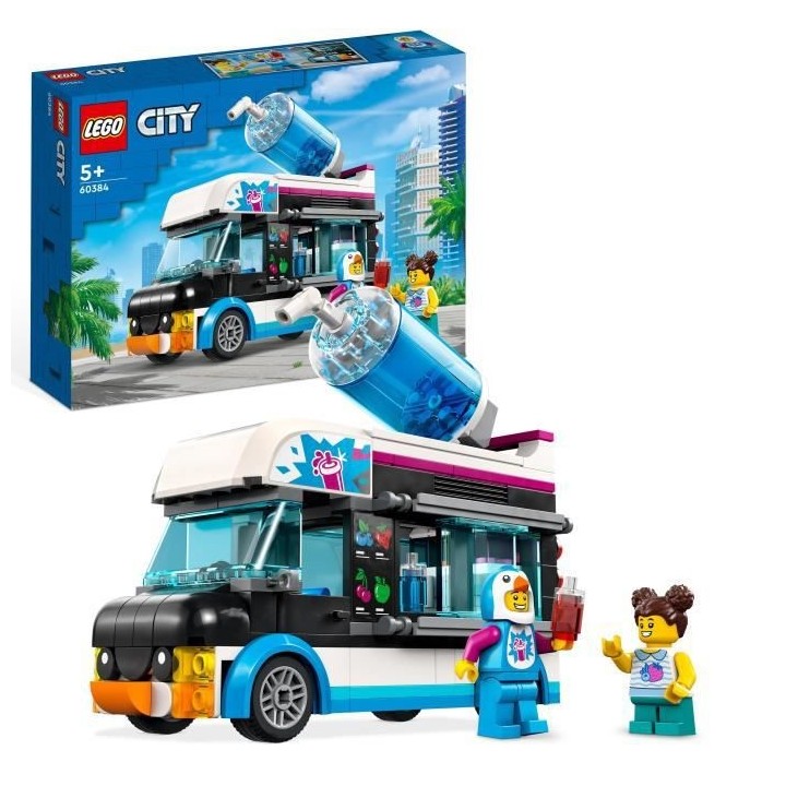 LEGO City 60384 Le Camion a Granités du Pingouin, Jouet Camion Enfant