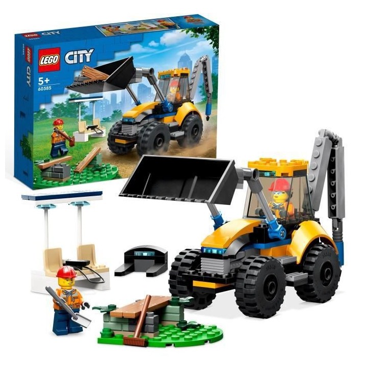 LEGO City 60385 La Pelleteuse de Chantier, Jouet Engin de Chantier, Ga