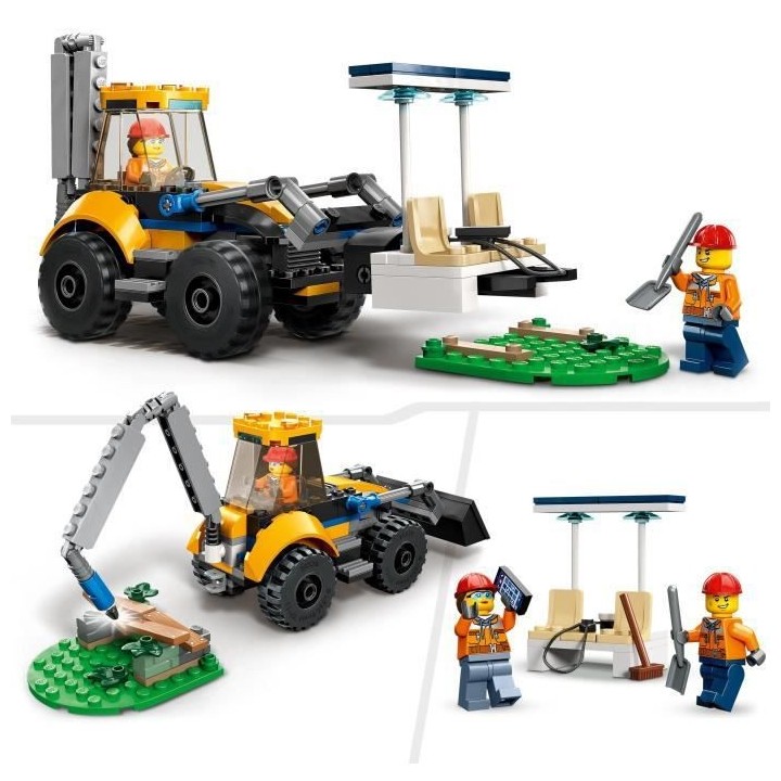 LEGO City 60385 La Pelleteuse de Chantier, Jouet Engin de Chantier, Ga