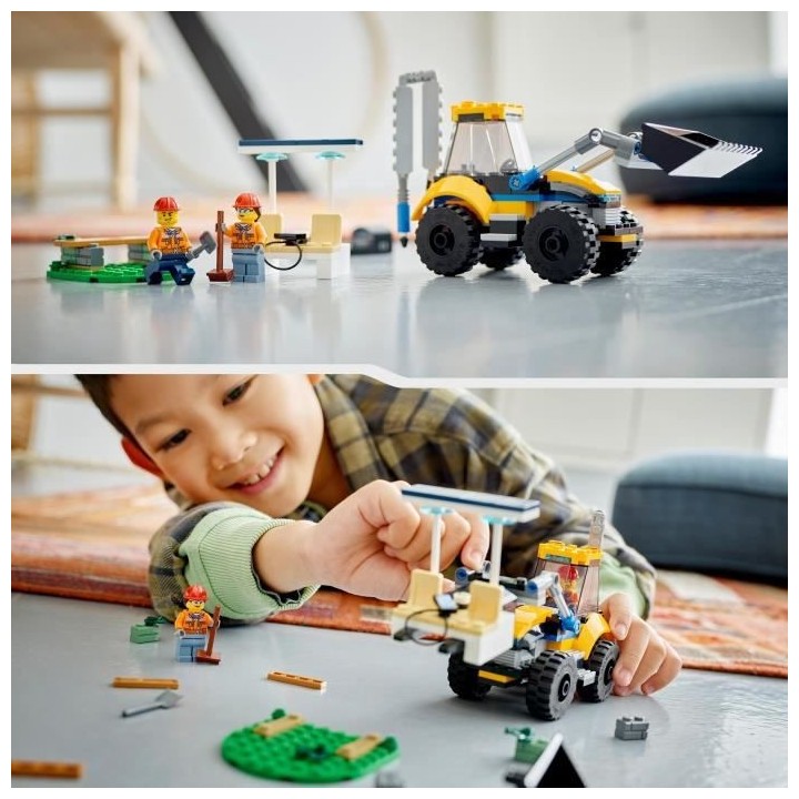 LEGO City 60385 La Pelleteuse de Chantier, Jouet Engin de Chantier, Ga