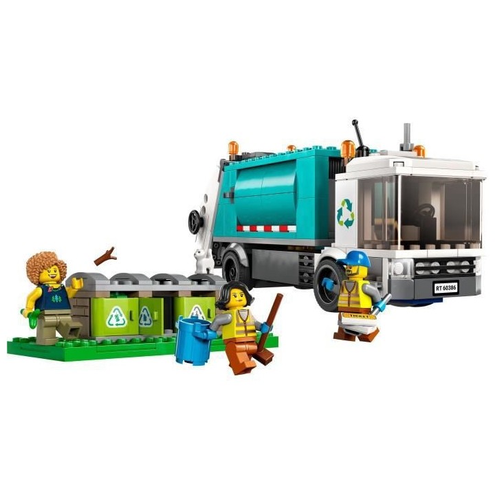 LEGO City 60386 Le Camion de Recyclage, Jouet Camion-Poubelle, Jeu Éd