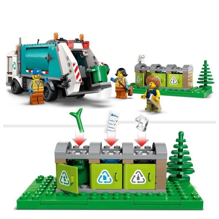 LEGO City 60386 Le Camion de Recyclage, Jouet Camion-Poubelle, Jeu Éd