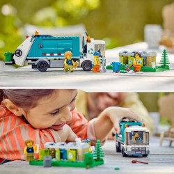 LEGO City 60386 Le Camion de Recyclage, Jouet Camion-Poubelle, Jeu Éducatif Enfants 5 Ans