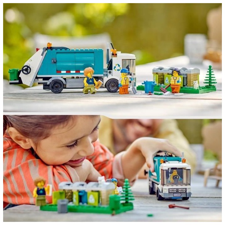 LEGO City 60386 Le Camion de Recyclage, Jouet Camion-Poubelle, Jeu Éd