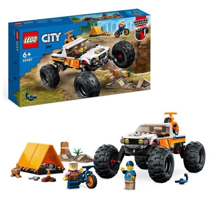 LEGO City 60387 Les Aventures du 4x4 Tout-Terrain, Jouet Monster Truck