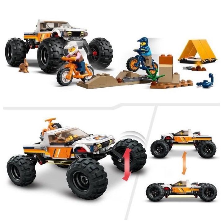 LEGO City 60387 Les Aventures du 4x4 Tout-Terrain, Jouet Monster Truck
