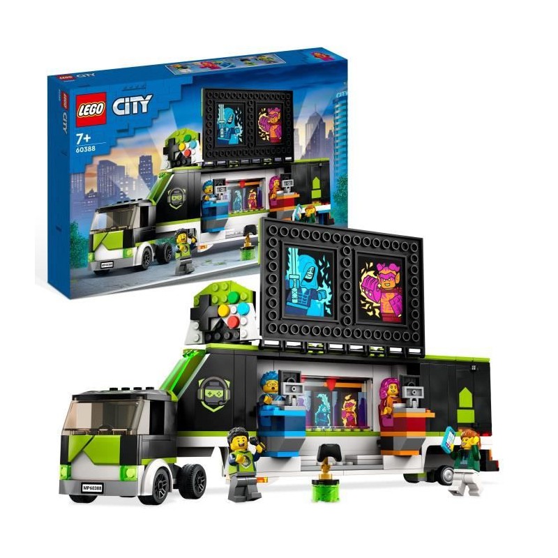 LEGO City 60388 Le Camion de Tournois de Jeux Vidéo, Jouet Enfants 7 Ans, Compétition eSport