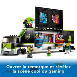 LEGO City 60388 Le Camion de Tournois de Jeux Vidéo, Jouet Enfants 7 Ans, Compétition eSport