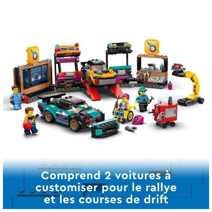 LEGO City 60389 Le Garage de Customisation, Jouet de Voitures, Atelier