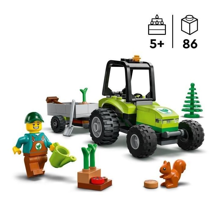LEGO City 60390 Le Tracteur Forestier, Jouet Remorque, Véhicule Agric