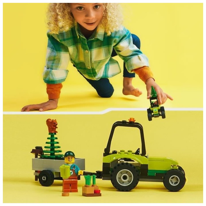 LEGO City 60390 Le Tracteur Forestier, Jouet Remorque, Véhicule Agric