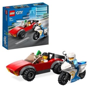 LEGO City 60392 La Course-Poursuite de la Moto de Police, Jouet Voitur