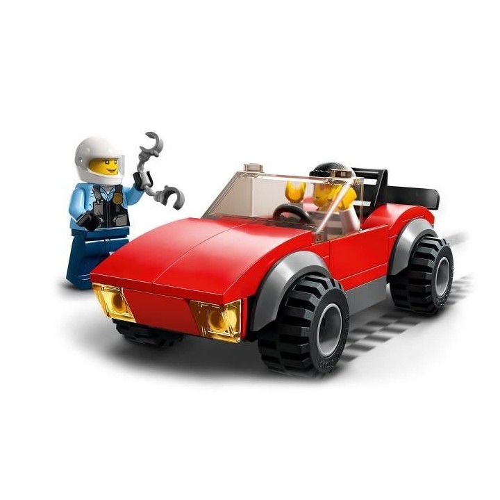 LEGO City 60392 La Course-Poursuite de la Moto de Police, Jouet Voitur