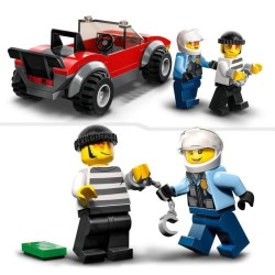 LEGO City 60392 La Course-Poursuite de la Moto de Police, Jouet Voiture de Course et 2 Policiers