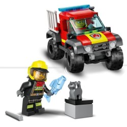 LEGO City 60393 Sauvetage en Tout-Terrain des Pompiers, Camion Jouet, Minifigurine Pompier