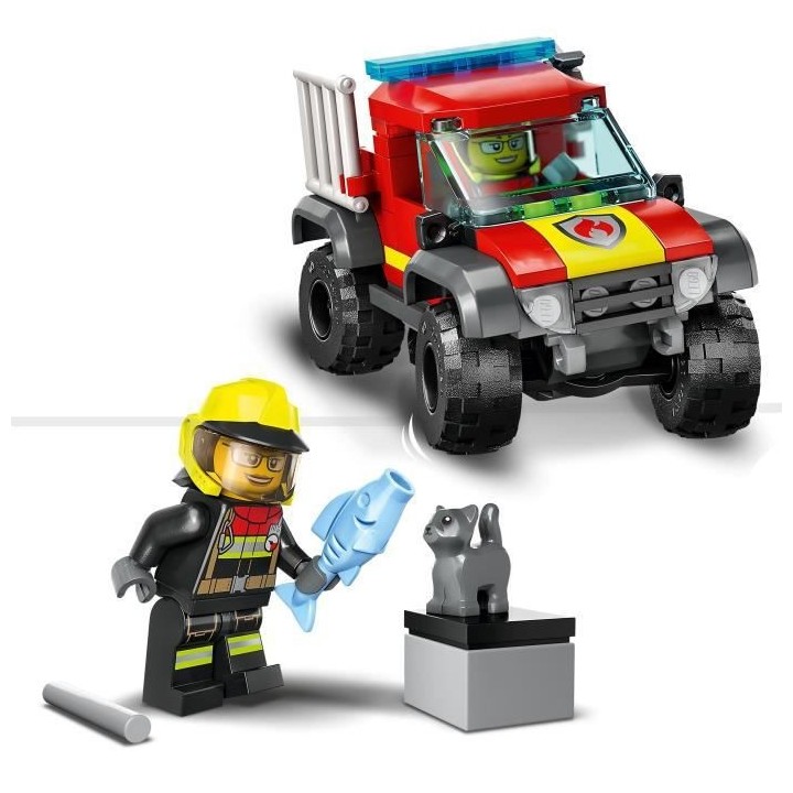 LEGO City 60393 Sauvetage en Tout-Terrain des Pompiers, Camion Jouet,