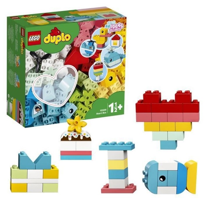 LEGO 10909 DUPLO Classic La Boîte Coeur Premier Set, Jouet Educatif,