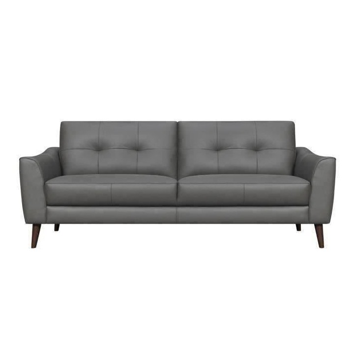 Canapé 3 places AUSTIN - Cuir de vachette  Gris - L 204 x P 88 x H x