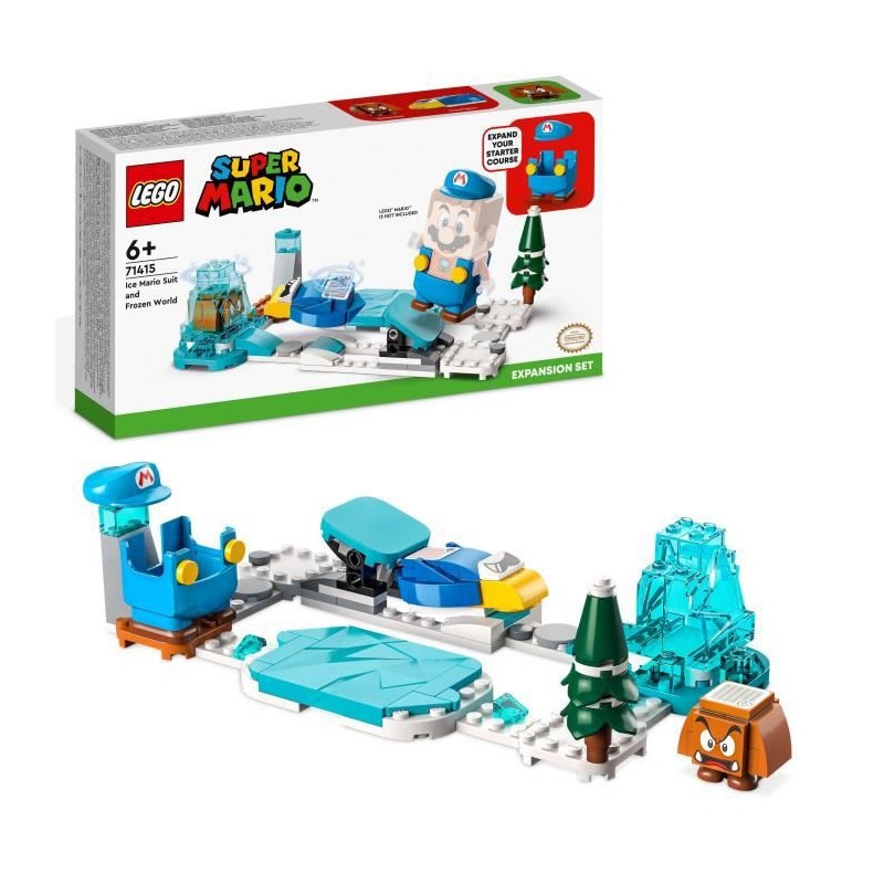 LEGO Super Mario 71415 Ensemble d'Extension Costume de Mario de Glace et Monde Glacé, Jouet