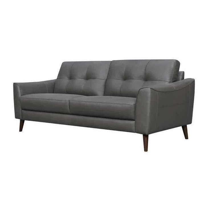 Canapé 3 places AUSTIN - Cuir de vachette  Gris - L 204 x P 88 x H x