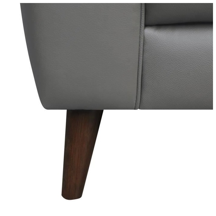 Canapé 3 places AUSTIN - Cuir de vachette  Gris - L 204 x P 88 x H x