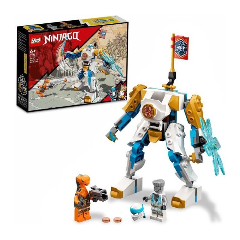 LEGO 71761 NINJAGO L'Évolution Robot De Puissance De Zane, avec Figurines Serpent, Bataille Ninja avec banniere a collectionner