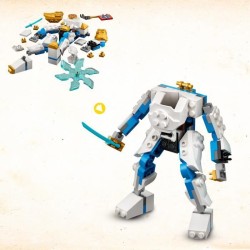 LEGO 71761 NINJAGO L'Évolution Robot De Puissance De Zane, avec Figurines Serpent, Bataille Ninja avec banniere a collectionner