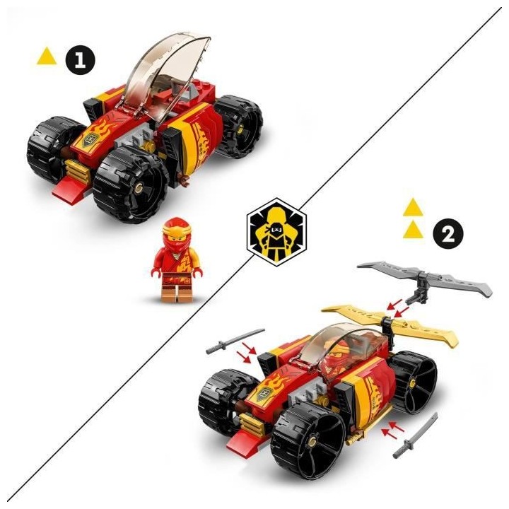 LEGO NINJAGO 71780 La Voiture de Course Ninja de Kai – Évolution, J