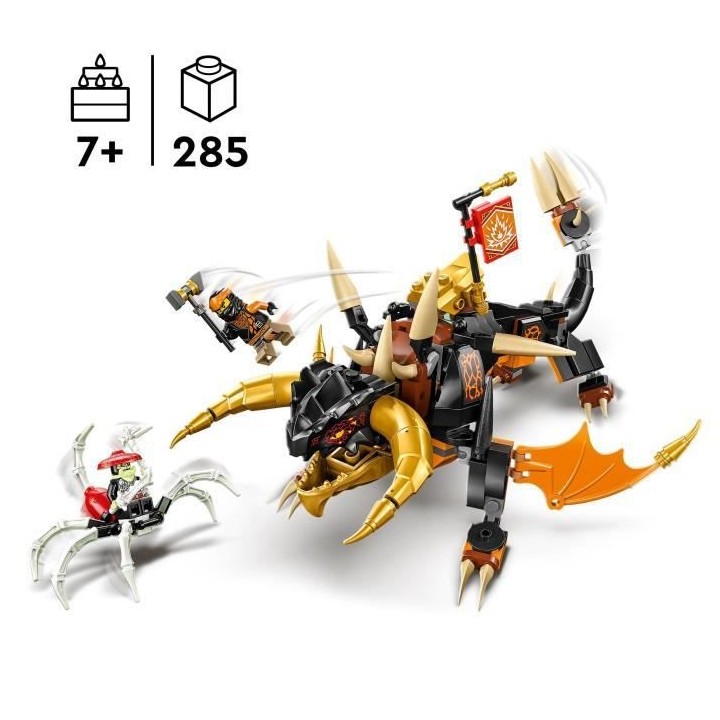 LEGO NINJAGO 71782 Le Dragon de Terre de Cole – Évolution, Jouet av