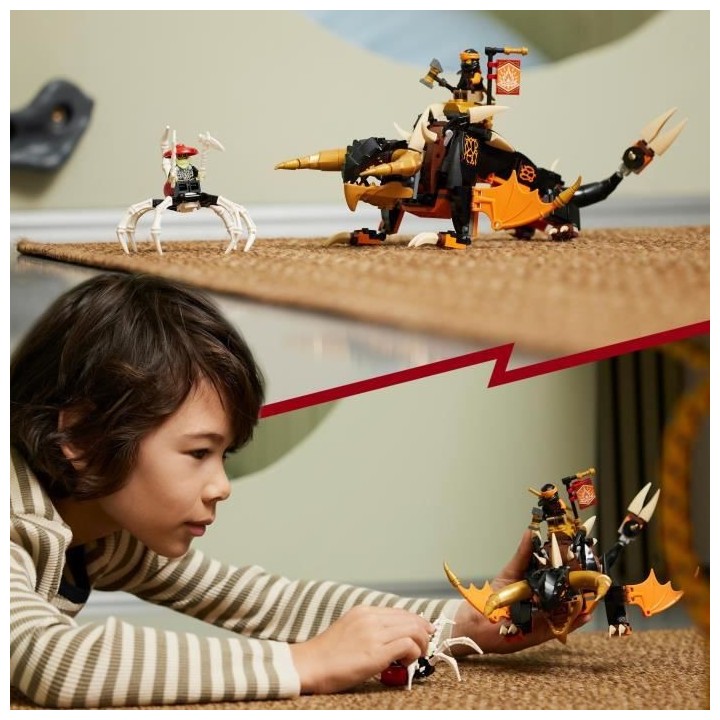 LEGO NINJAGO 71782 Le Dragon de Terre de Cole – Évolution, Jouet av