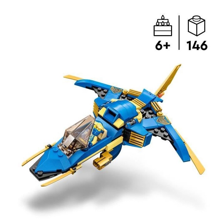 LEGO NINJAGO 71784 Le Jet Supersonique de Jay – Évolution, Jouet Av
