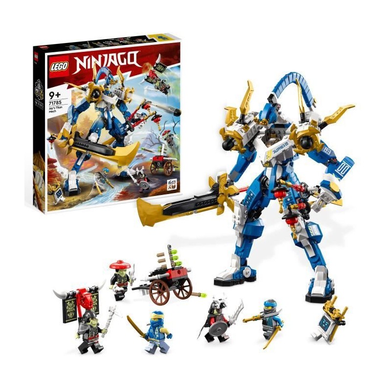 LEGO NINJAGO 71785 Le Robot Titan de Jay, Jouet pour Enfants, avec Minifigurines et Arbalete