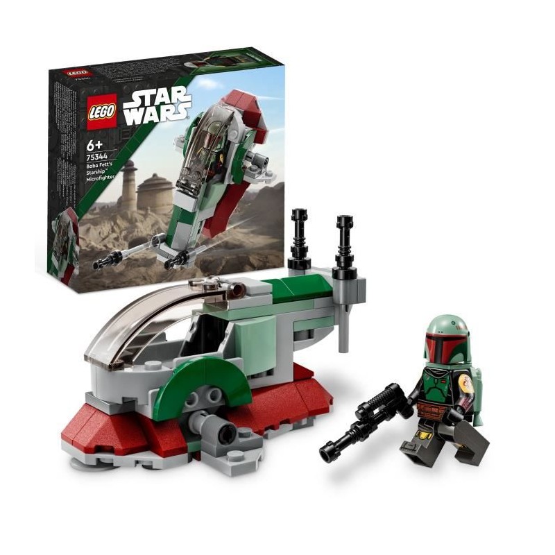 LEGO Star Wars 75344 Le Vaisseau de Boba Fett Microfighter, Véhicule avec Figurines, Le Mandalorien