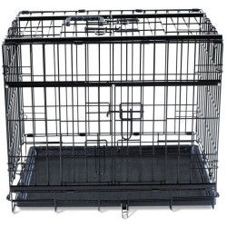 VADIGRAN Cage métallique pliable Premium - 61 x 46 x 53 cm - Noir - Pour chien